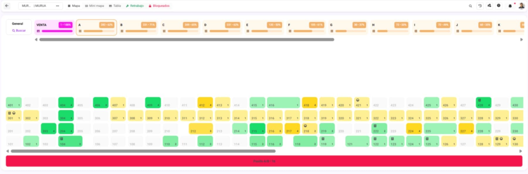 Warehouse Map example interface
